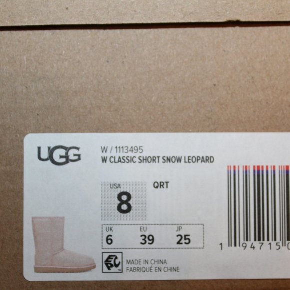 NIB UGG WOMENS CLASSIC SHORT LEOPARD METALLIC BOOT - Picture 11 of 11